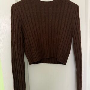 H&M Chocolate Brown Cable Knit Sweater
